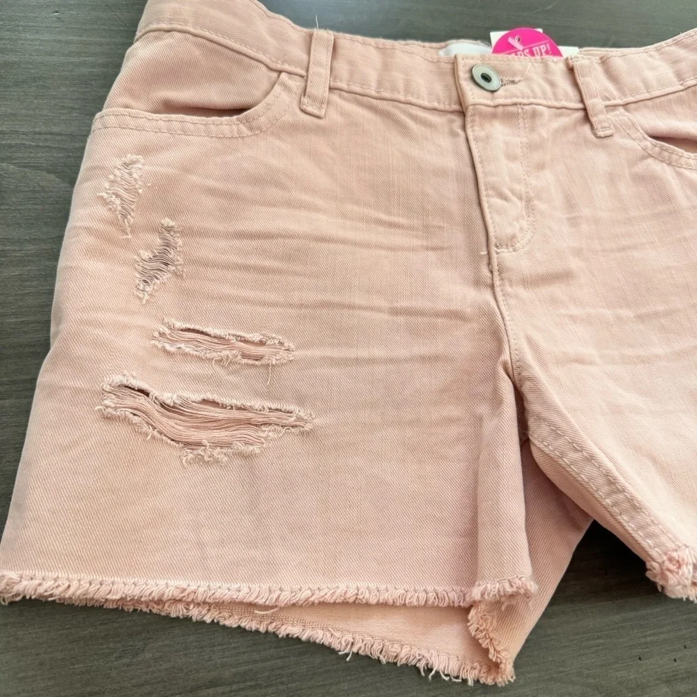 The Children”s Place girls pink destroyed shorts raw hem size 10 NWT